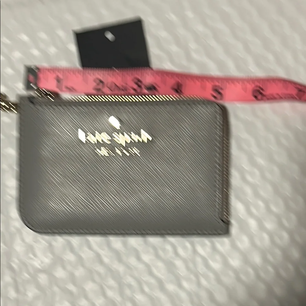 Kate Spade Gray Card Holder/ Key chain